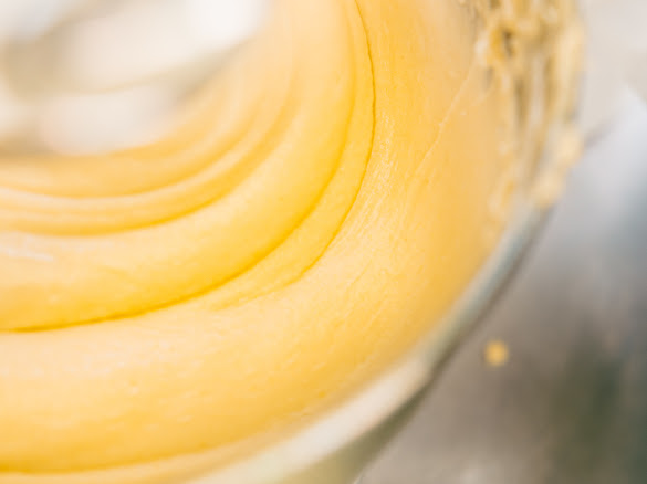Batter swirling in the mixer